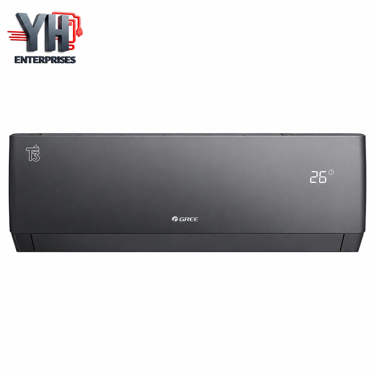 GREE GS12PITH21B-T3 1 Ton Pular T3 Inverter AC Black G10 WiFi A+ 150V 4-Way Airflow Heat Cool YH Enterprises