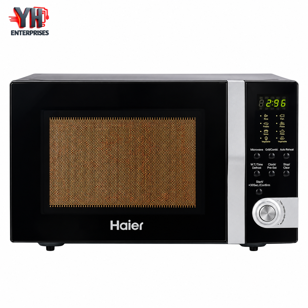 Haier HMN-32100-EGB 25L Microwave Oven with Digital Controls, Grill Function, 6 Power Levels, 1000W Power and LED Internal Light at Best Price in Karachi, Pakistan | YH Enterprises