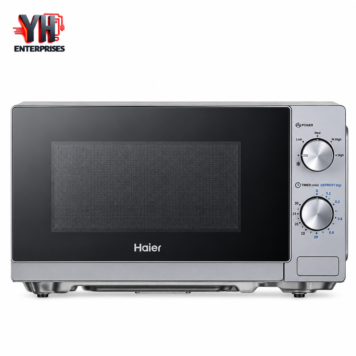 Haier HMW-20MPS 20L Silver Solo Microwave Oven with 700W Power, Five Power Levels, Mechanical Controls and Speed and Weight Defrost at Best Price in Karachi, Pakistan | YH Enterprises