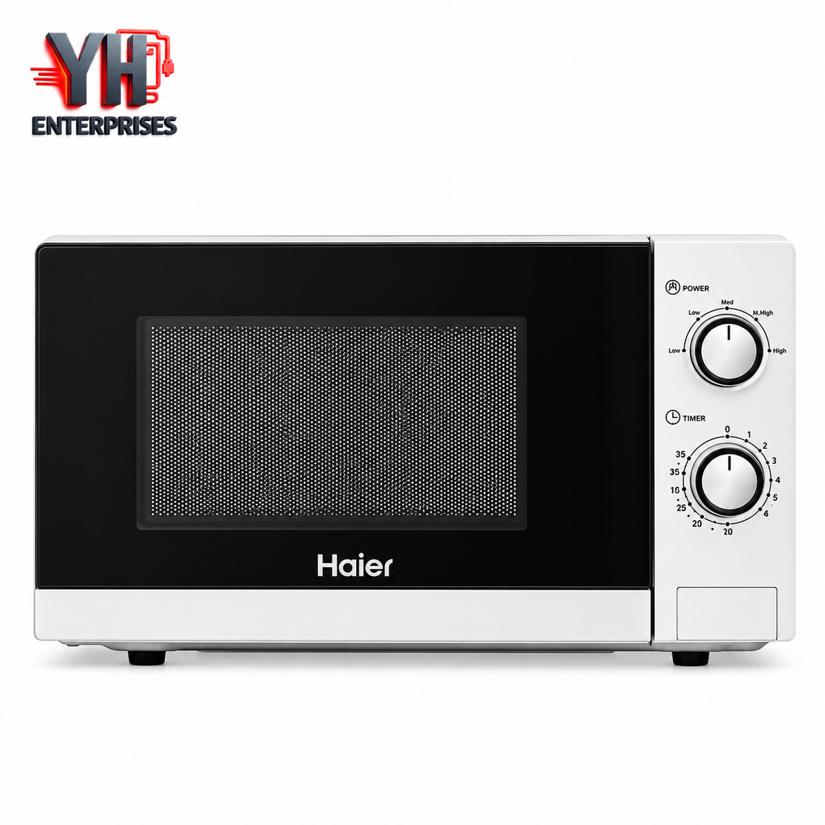 Haier HMW-20MX11 20L White Solo Microwave Oven with 700W Power, Five Power Levels, Mechanical Controls and Speed Defrost at Best Price in Karachi, Pakistan | YH Enterprises