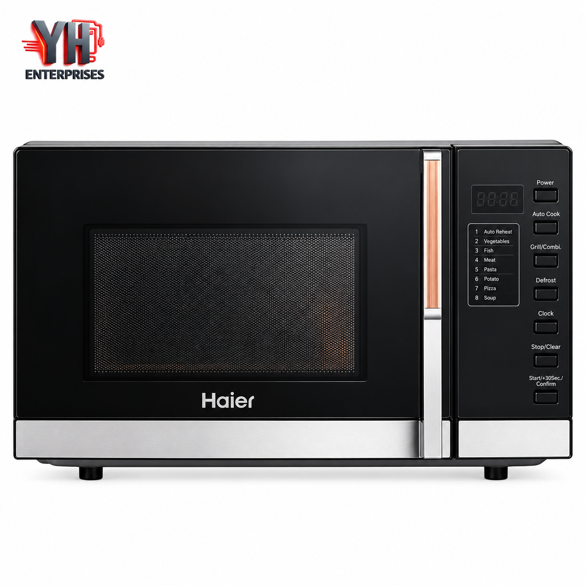 Haier HMW-23200 23L Grey Grill Microwave Oven with 1300W Grill Power, Digital Controls, Intelligent Chef Auto Menu and Speed and Weight Defrost at Best Price in Karachi, Pakistan | YH Enterprises