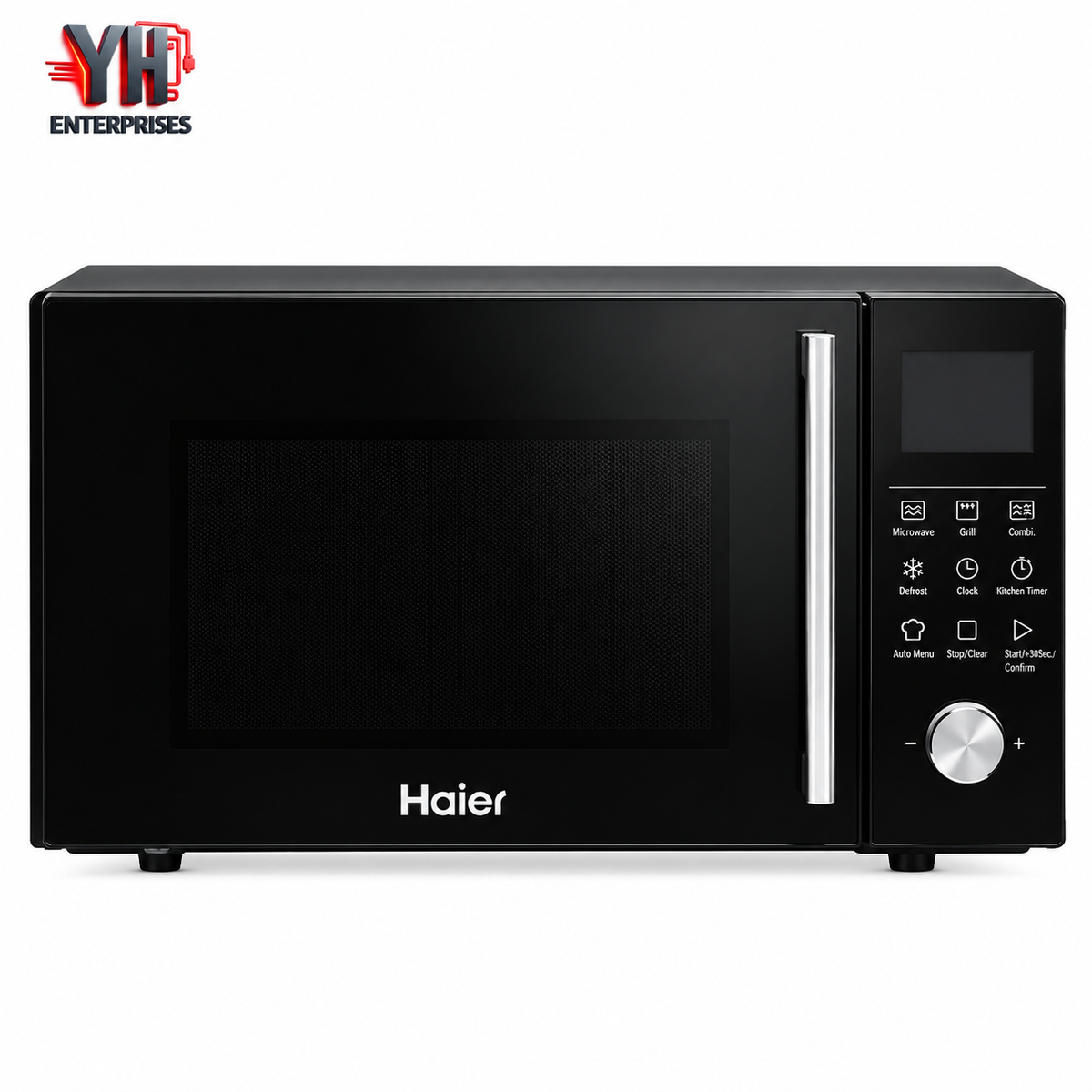 Haier HMW-28100 28L Black Grill Microwave Oven with 1300W Grill Power, Digital Controls, LED Internal Light and Intelligent Chef Auto Menu at Best Price in Karachi, Pakistan | YH Enterprises