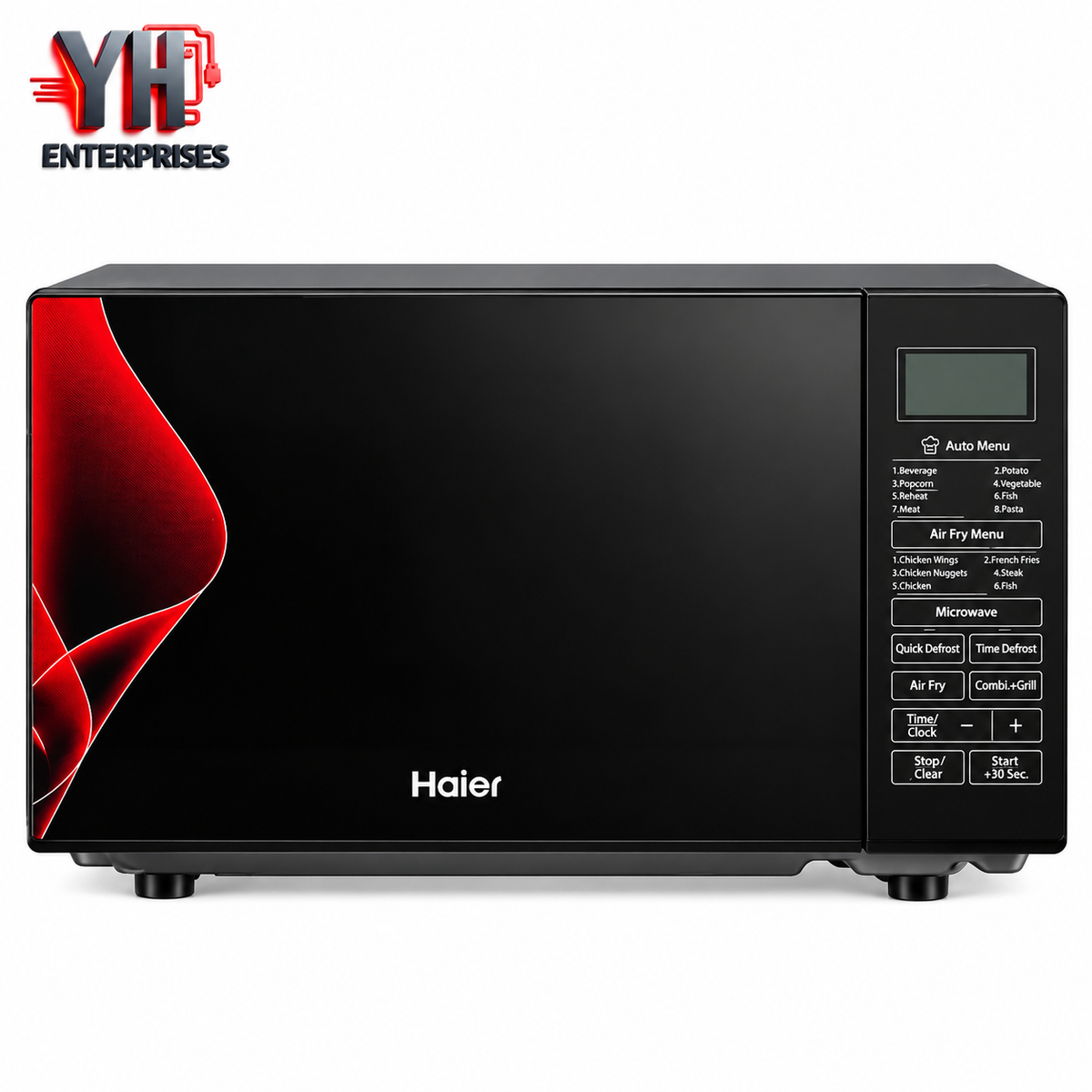 Haier HMW-30INVAF Black Inverter Microwave Oven with Air Fry, Baking, Grilling, Microwave Cooking, Reheating and Digital Control Panel at Best Price in Karachi, Pakistan | YH Enterprises