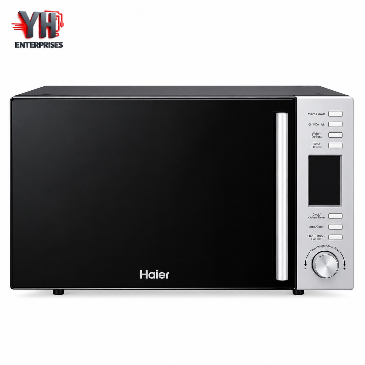 Haier HMW-32300B 32L Black Grill Microwave Oven with C1 and C2 Grilling Modes, Intelligent Chef Auto Menu and Weight and Time Defrost at Best Price in Karachi, Pakistan | YH Enterprises