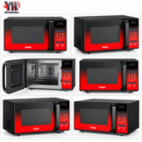 Haier HMW-30AFR 30-Litre Red and Black 5-in-1 Air Fryer Microwave Oven with Oil-Free Cooking, Grill, Convection Baking and Auto Menu | YH Enterprises
