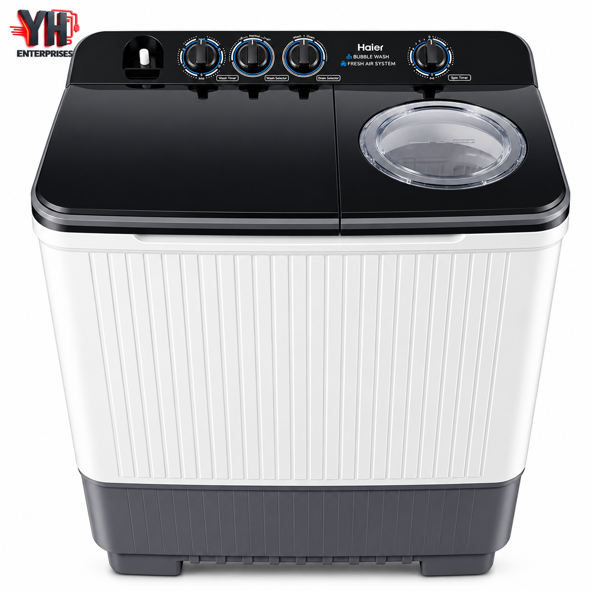 Haier HTW 130-196 13Kg Twin Tub Semi-Automatic Washing Machine with Real Soak, Super Basin Pulsator, Shower Rinse and Fresh Air System | Best Price in Karachi, Pakistan | YH Enterprises