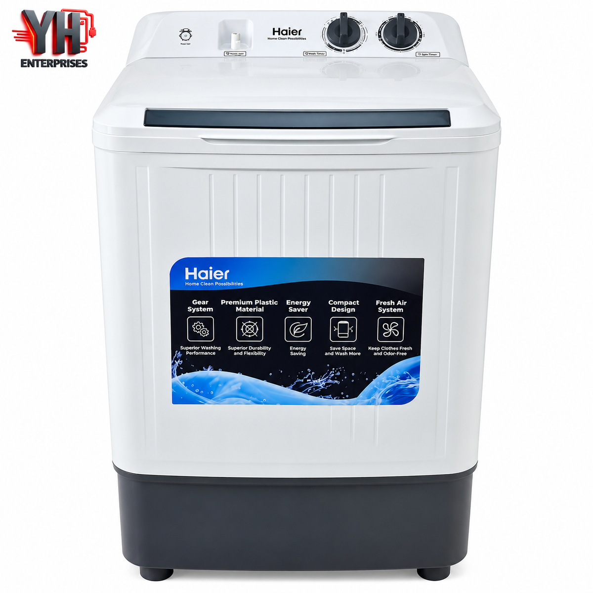 Haier HWM 130-1217E 13Kg Washer with Wide Voltage Support from 150V to 240V and Standard & Strong Programs at Affordable Prices Near North Karachi | YH Enterprises