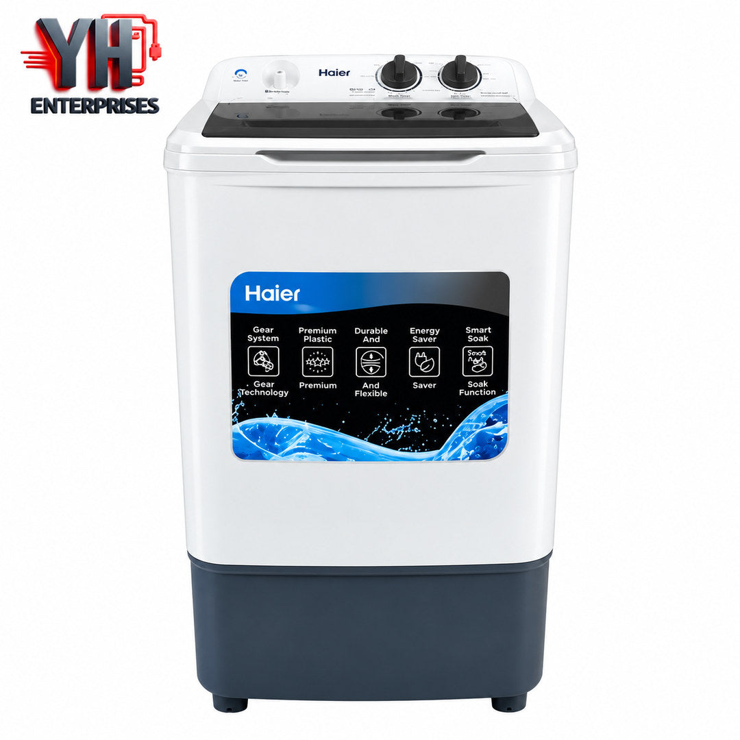 Haier HWM 80-1217E 8Kg Washing Machine with Copper Motor, Mega Wash Technology, Lint Filter and Anti-Bacterial Body | Best Price in Karachi, Pakistan | YH Enterprises