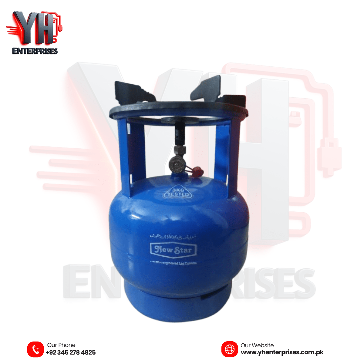 NewStar LPG Gas Cylinder with Safety Valve – 3KG | Safe, Portable & Reliable - yhenterprises