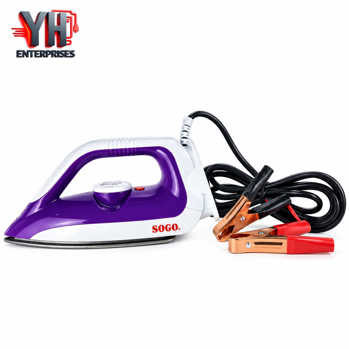 Sogo JPN-301 12V DC Solar Dry Iron with Automatic Temperature Control, Aluminium Baseplate and 3-Metre Copper Cable in Pakistan | YH Enterprises