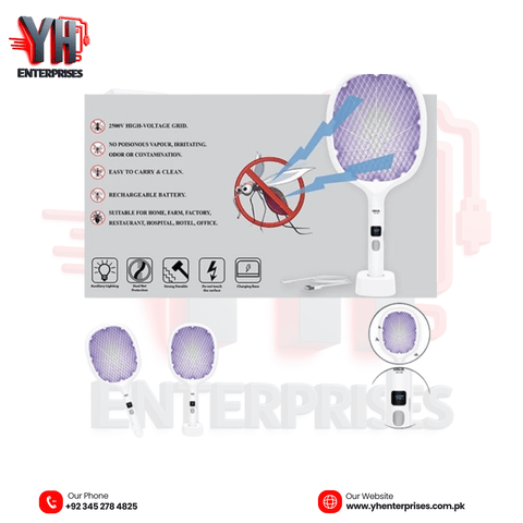 Sogo JPN-398 Rechargeable Electric Mosquito Killer Racket with LED Display - yhenterprises