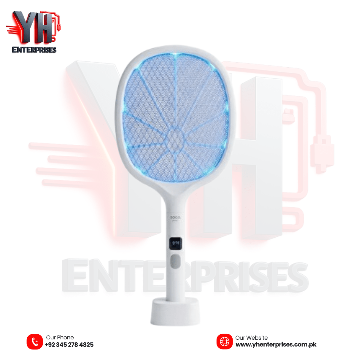 Sogo JPN-398 Rechargeable Electric Mosquito Killer Racket with LED Display - yhenterprises