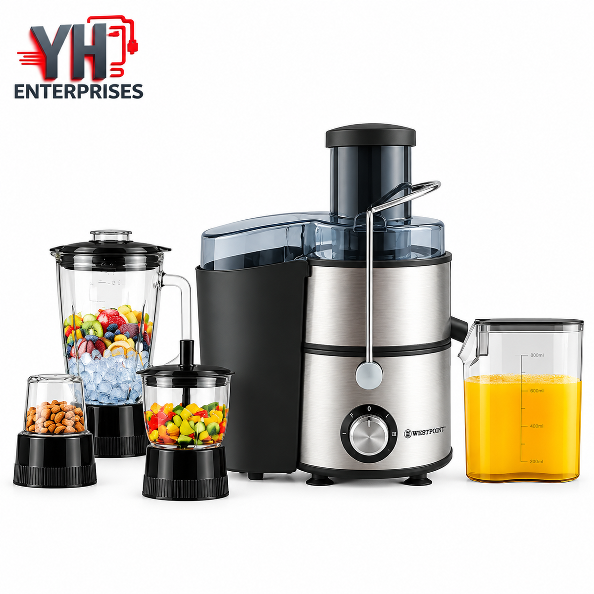 Westpoint WF-1844 Professional Kitchen Chef 4 in 1 600W with 1.5L Jar in Pakistan | YH Enterprises