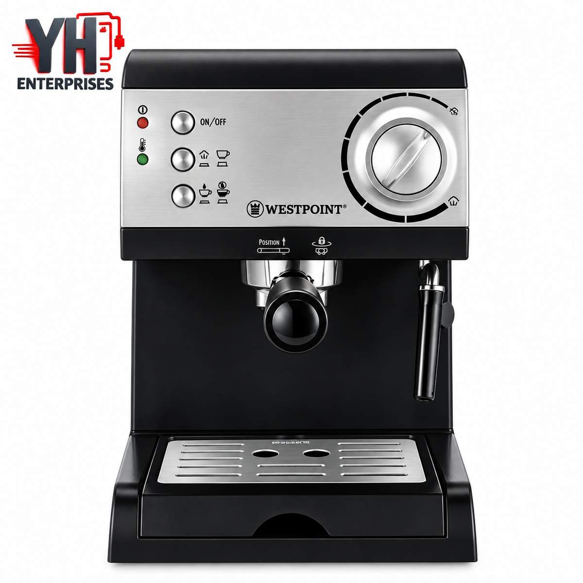 Westpoint WF-2024 Professional Coffee Maker 1050W with 15-Bar Pump and 1.5L Tank in Pakistan | YH Enterprises