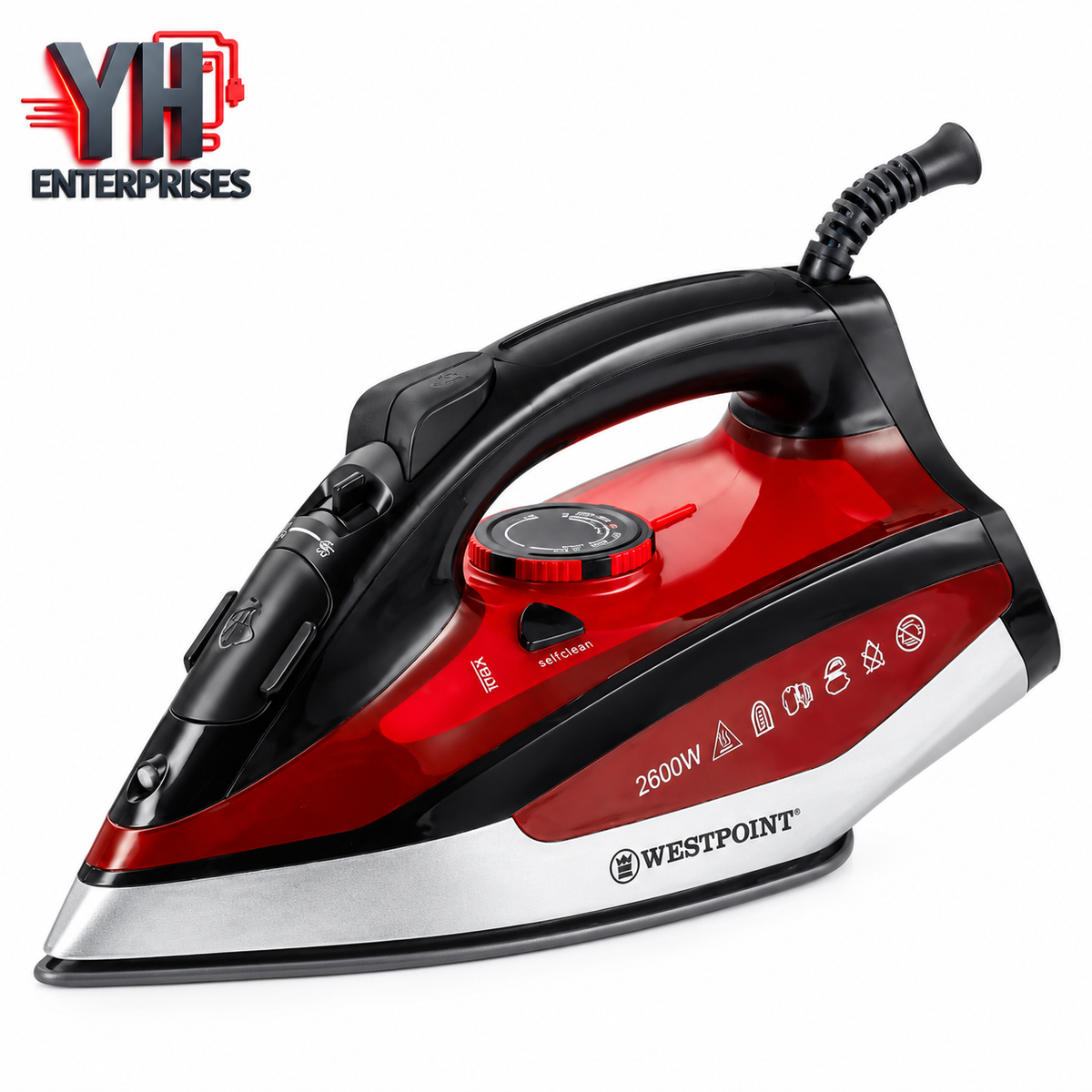 Westpoint WF-2063 Deluxe Steam Iron 2200W–2600W with Non-Stick Soleplate in Pakistan | YH Enterprises