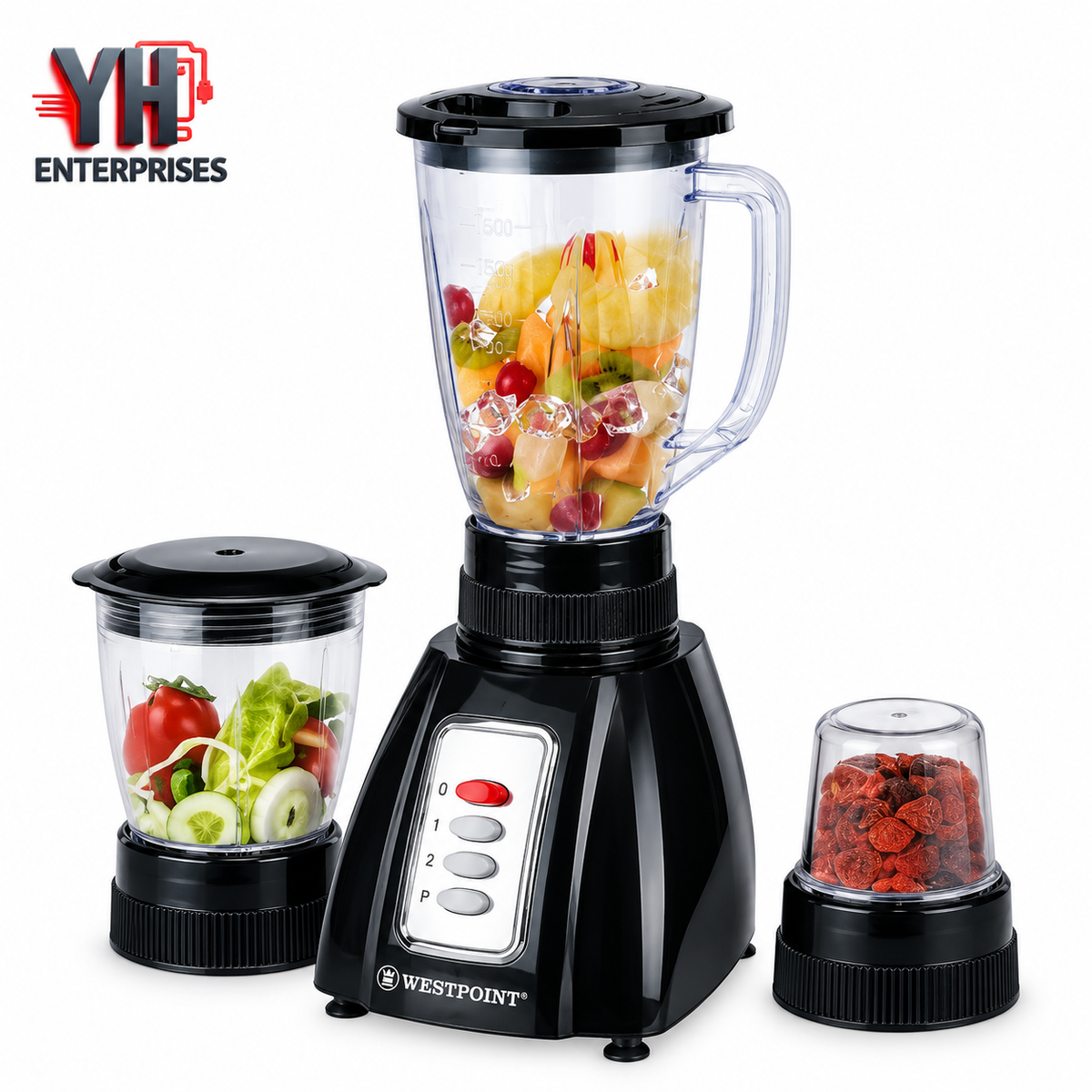 Westpoint WF-302 Deluxe Blender and Grinder 3 in 1 450W with Polycarbonate Jar in Pakistan | YH Enterprises
