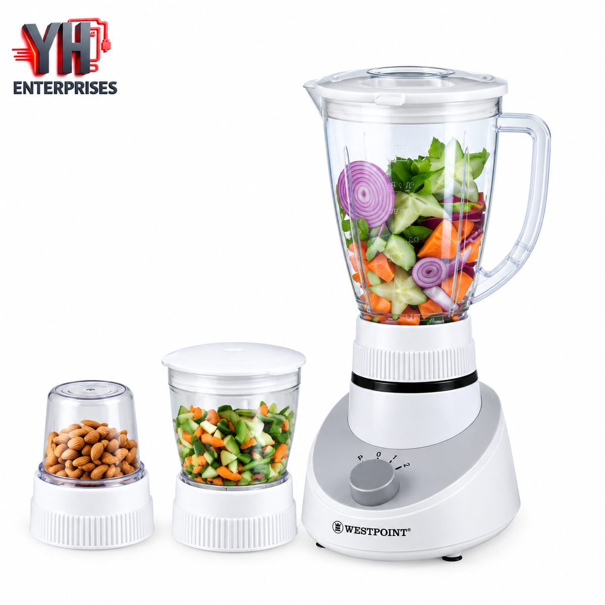 Westpoint WF-303 Deluxe Blender and Grinder 3 in 1 450W with Polycarbonate Jar in Pakistan | YH Enterprises