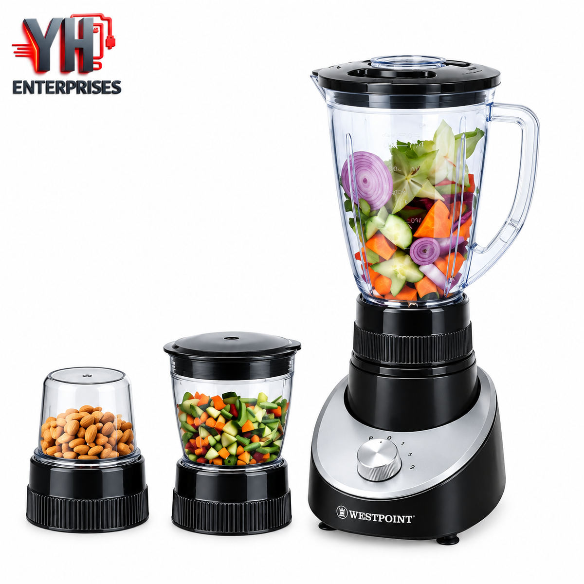 Westpoint WF-304 Deluxe Blender and Grinder 3 in 1 450W with Polycarbonate Jar in Pakistan | YH Enterprises