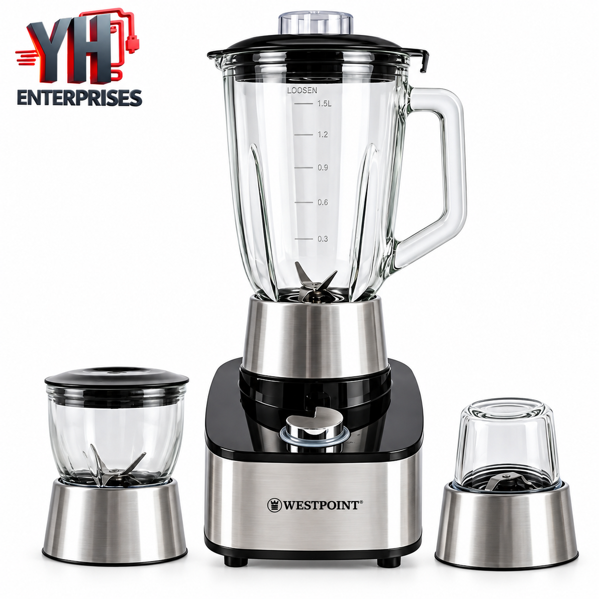 Westpoint WF-373 Deluxe Blender and Grinder 800W with 1.5L Glass Jar in Pakistan | YH Enterprises