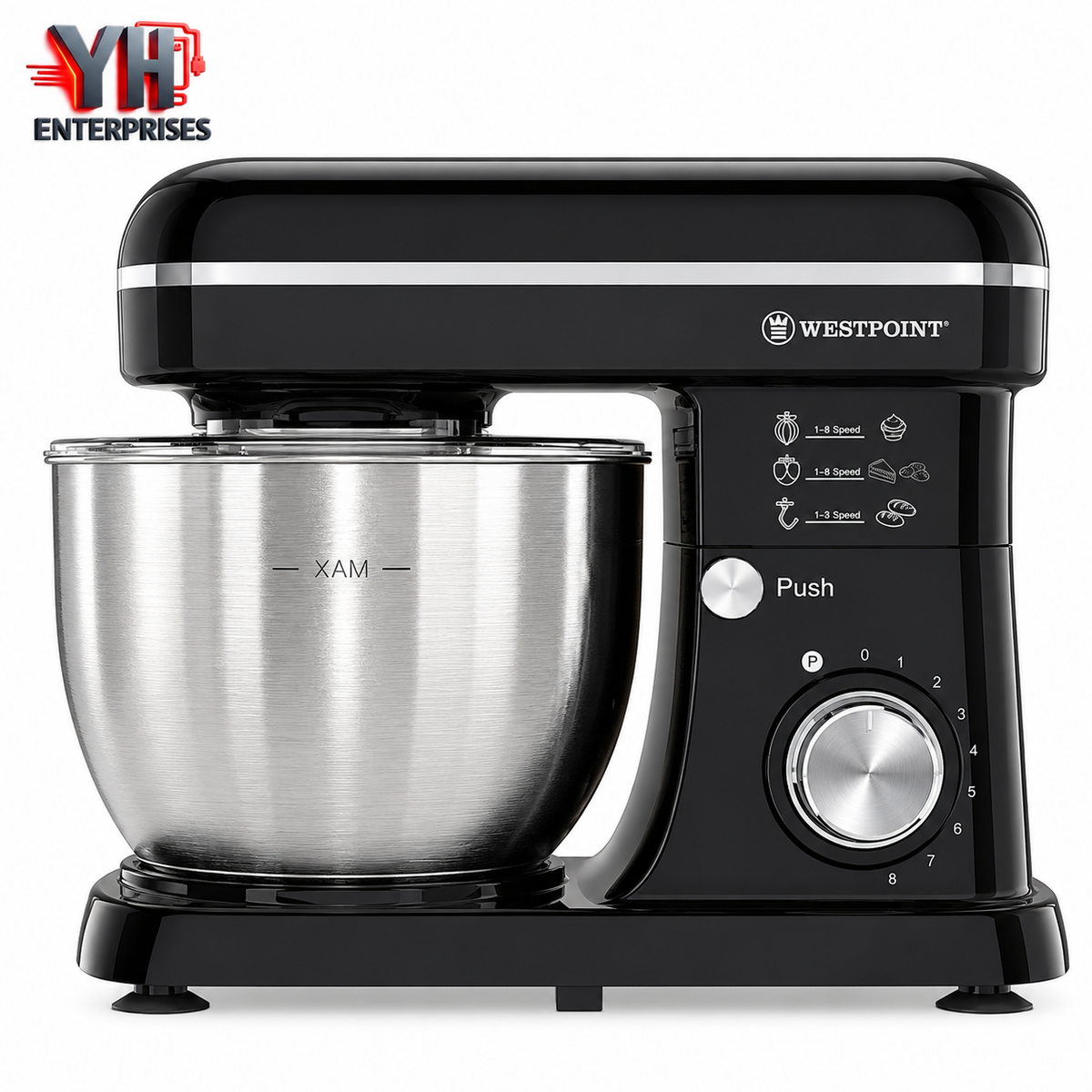 Westpoint WF-4626 Deluxe Stand Mixer 1300W with 5L SUS304 Stainless Steel Bowl & 8 Speeds in Pakistan | YH Enterprises