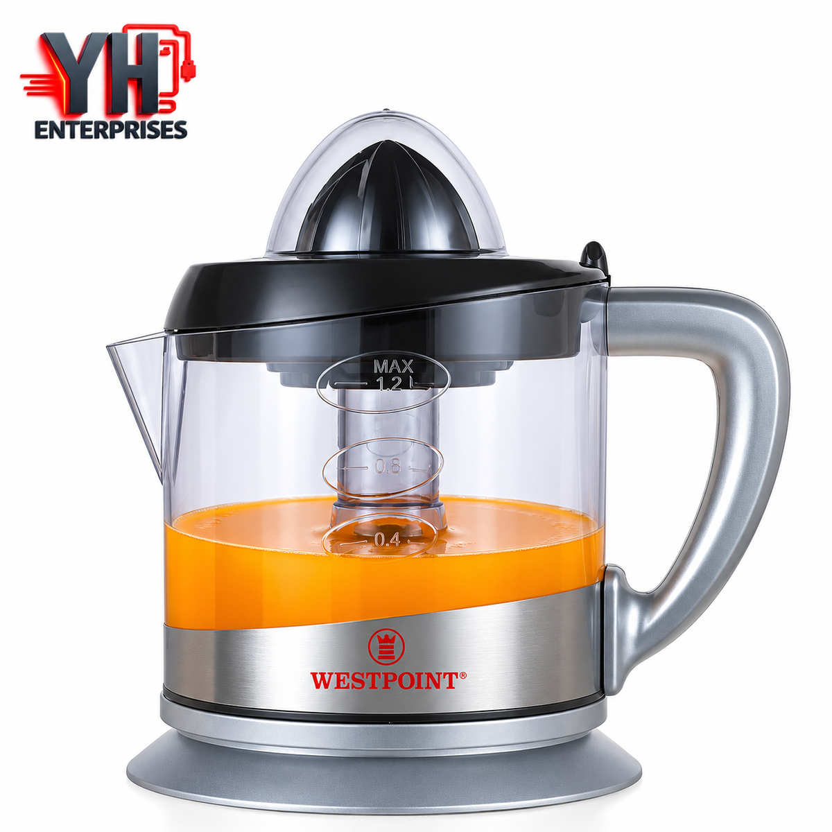 Westpoint WF-545 Citrus Juicer 40W 1L with Dual Cones & Adjustable Pulp Strainer in Pakistan | YH Enterprises