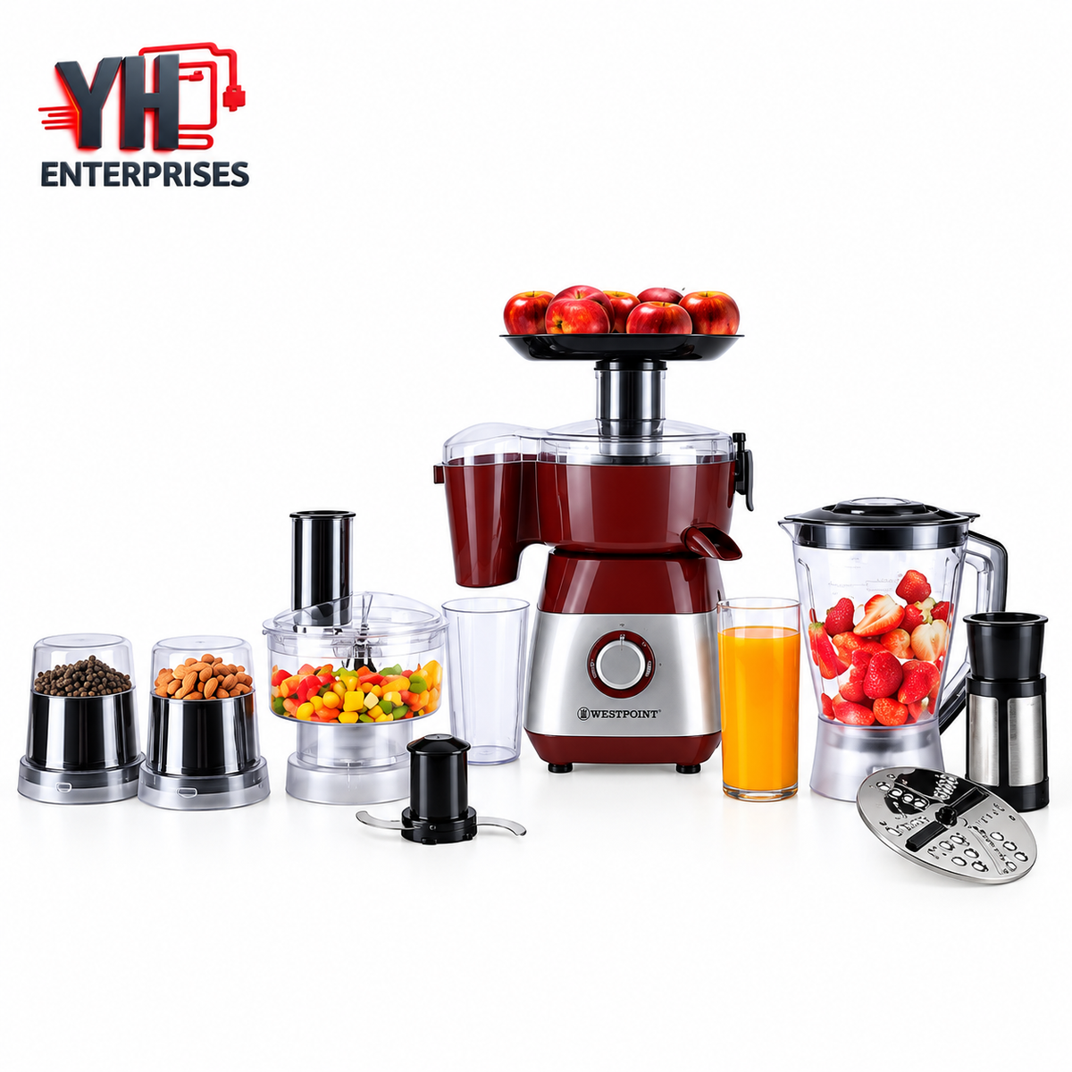 Westpoint WF-5806 Kitchen Chef 450W with Juicer Blender Chopper Grinder & 1500ml Jar in Pakistan | YH Enterprises