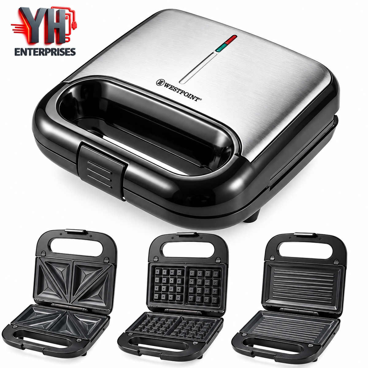 Westpoint WF-6696 Deluxe Sandwich Toaster 750W with Non-Stick Plate & Cool-Touch Handle in Pakistan | YH Enterprises
