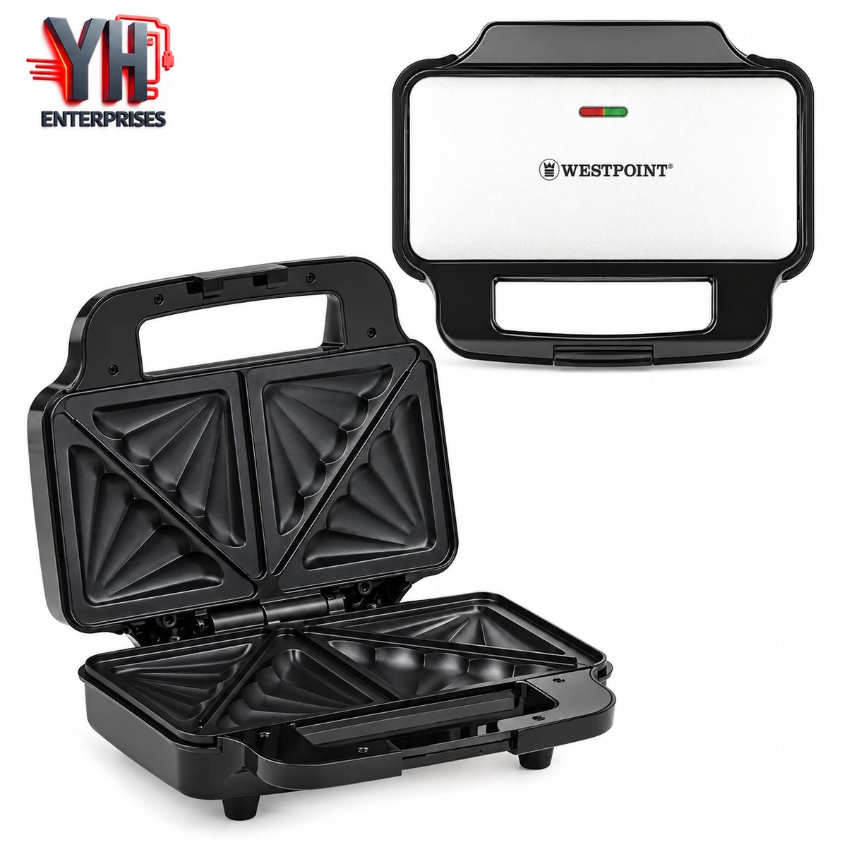 Westpoint WF-6697 Deluxe Sandwich Toaster 1000W with Non-Stick Plate & Cool-Touch Handle in Pakistan | YH Enterprises