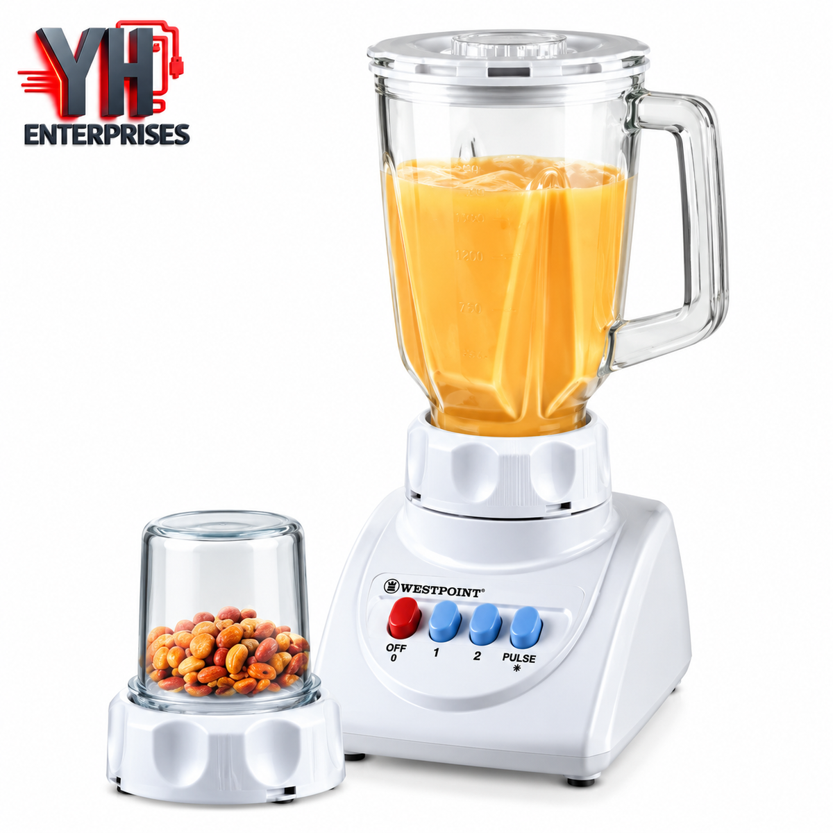 Westpoint WF-718 Deluxe Blender and Grinder 350W with Large Blending Jar in Pakistan | YH Enterprises