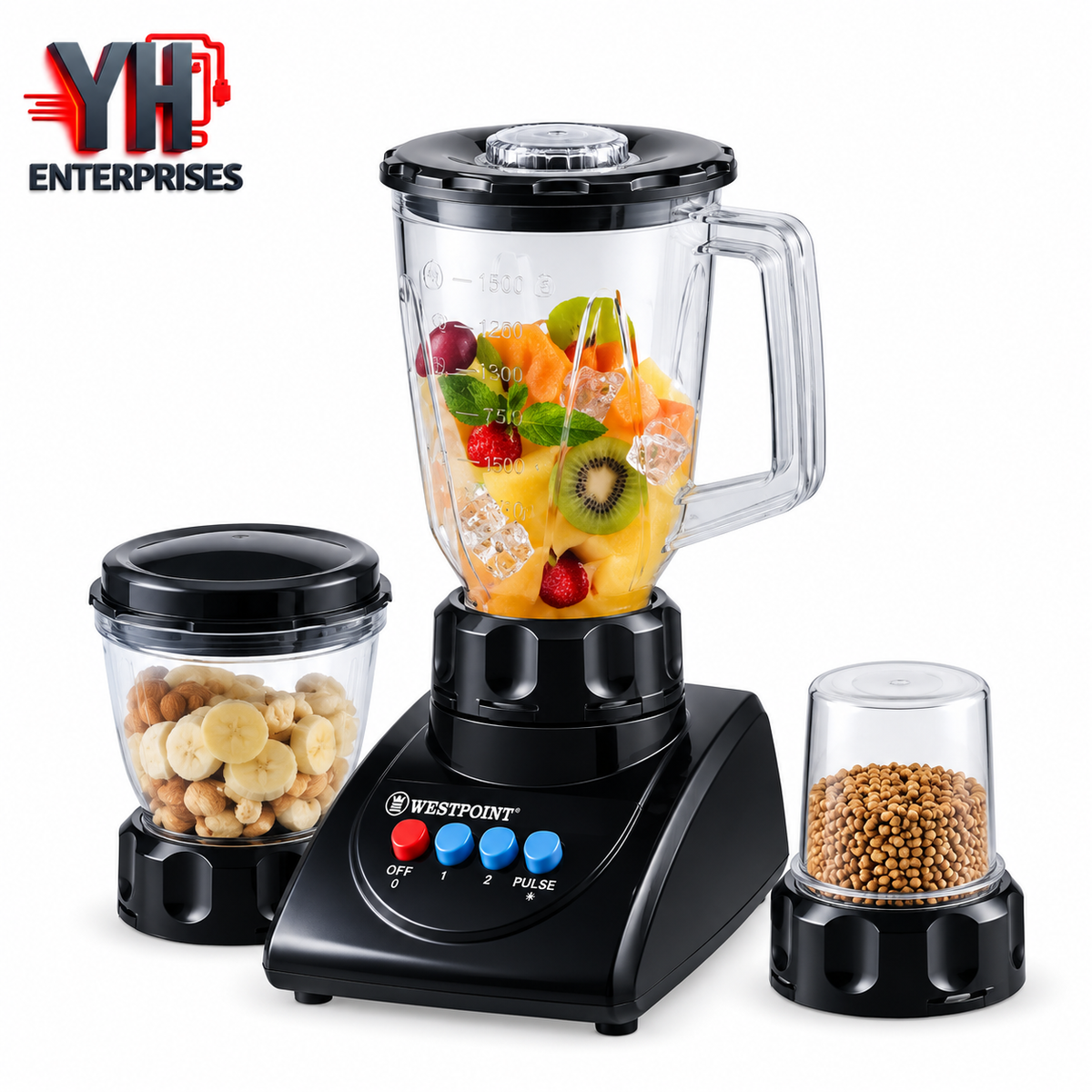 Westpoint WF-7381 Deluxe Blender and Grinder 3 in 1 with Copper Motor in Pakistan | YH Enterprises