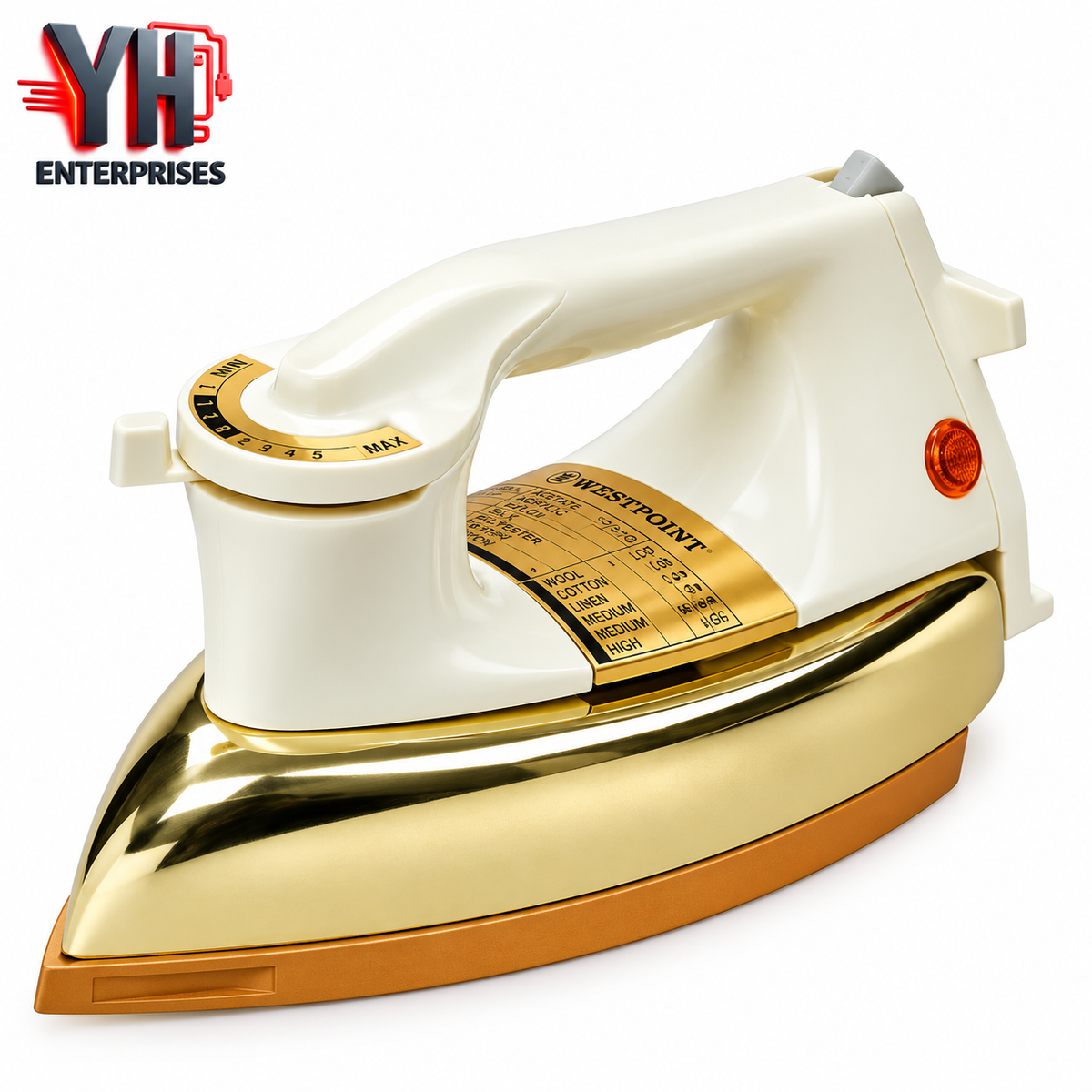 Westpoint WF-80B Deluxe Dry Iron with Non-Stick Gold Coating in Pakistan | YH Enterprises