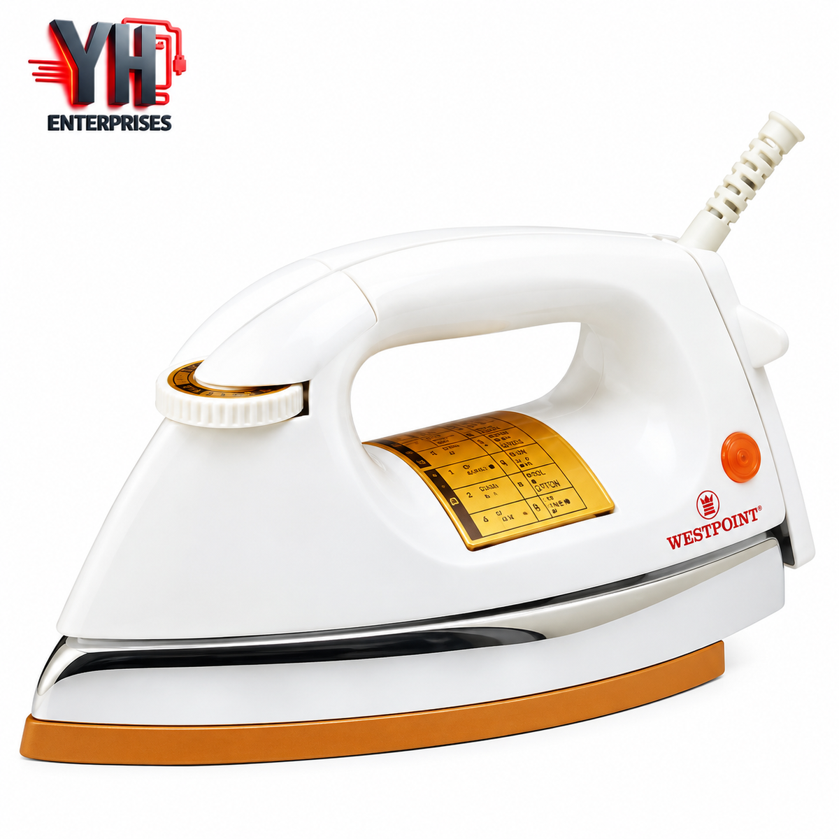 Westpoint WF-84B Deluxe Dry Iron with Non-Stick Gold Coating in Pakistan | YH Enterprises