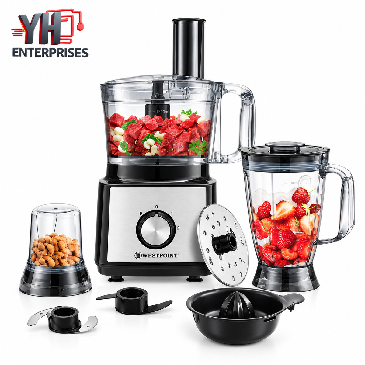 Westpoint WF-8815 Professional Kitchen Robot 700W with Juicer Blender Grinder & Dough Kneader in Pakistan | YH Enterprises