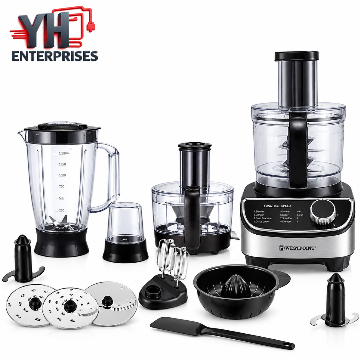 Westpoint RoboMax WF-8819 Food Factory 1100W Stainless Steel with Chopping Blending & Grinding in Pakistan | YH Enterprises