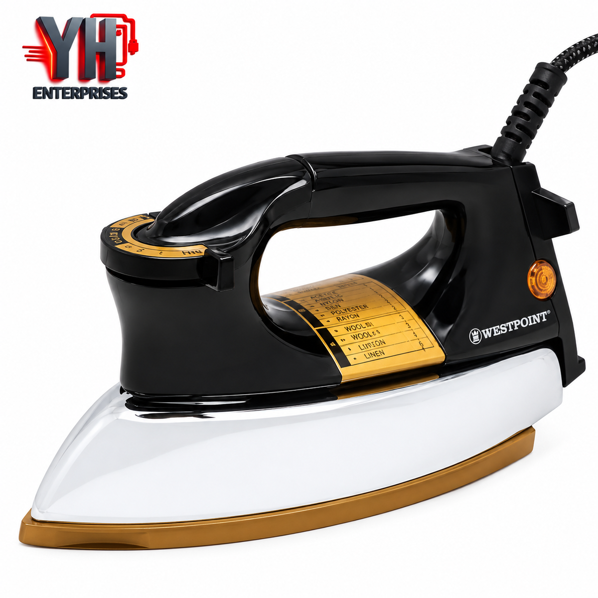 Westpoint WF-90B Deluxe Dry Iron with Non-Stick Gold Coating in Pakistan | YH Enterprises