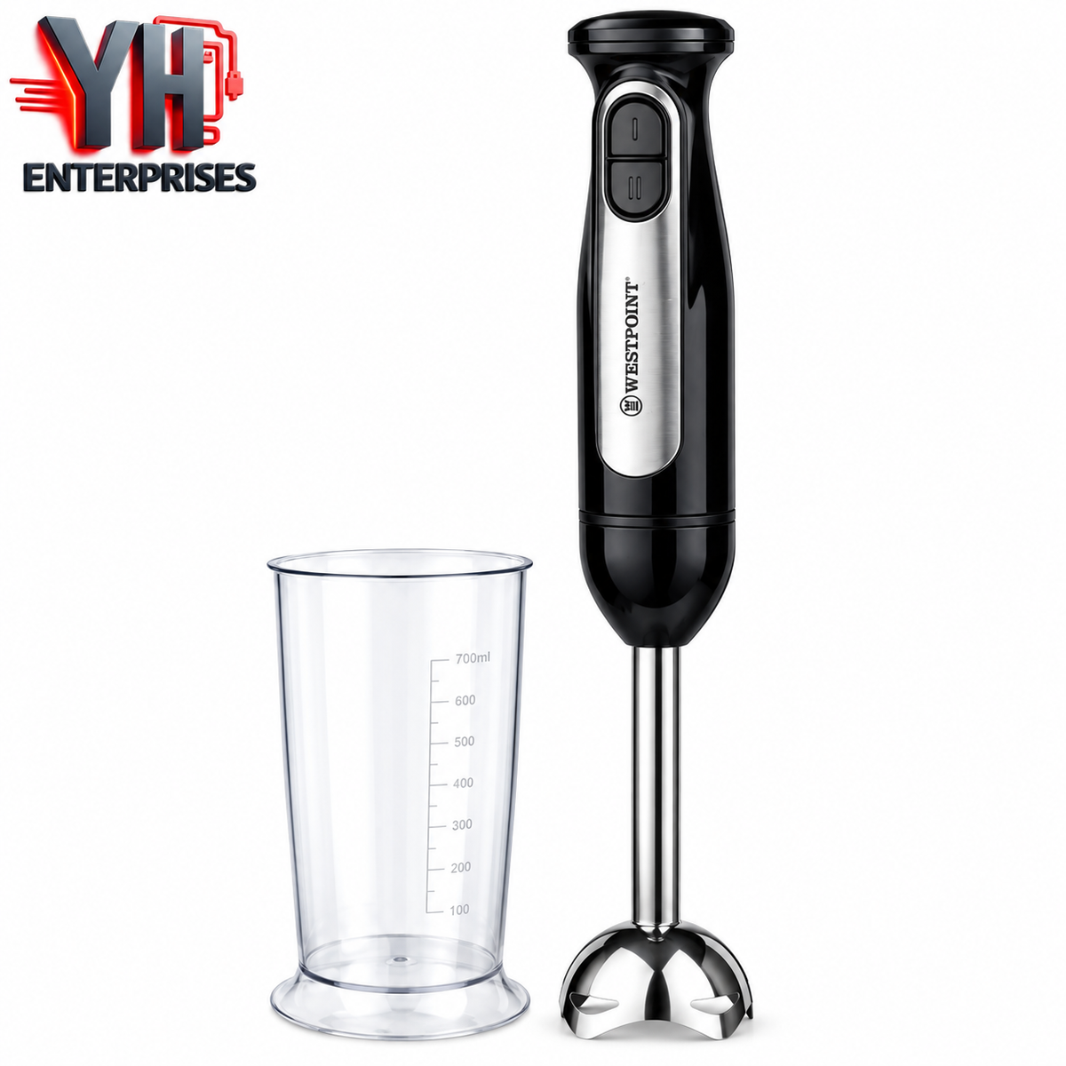 Westpoint WF-9214 Deluxe Hand Blender 600W with Titanium Gold Blades & 700ml Jar in Pakistan | YH Enterprises