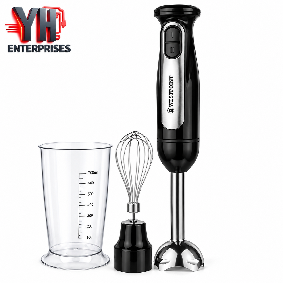 Westpoint WF-9215 Deluxe Hand Blender 600W with Titanium Gold Blades & 700ml Jar in Pakistan | YH Enterprises