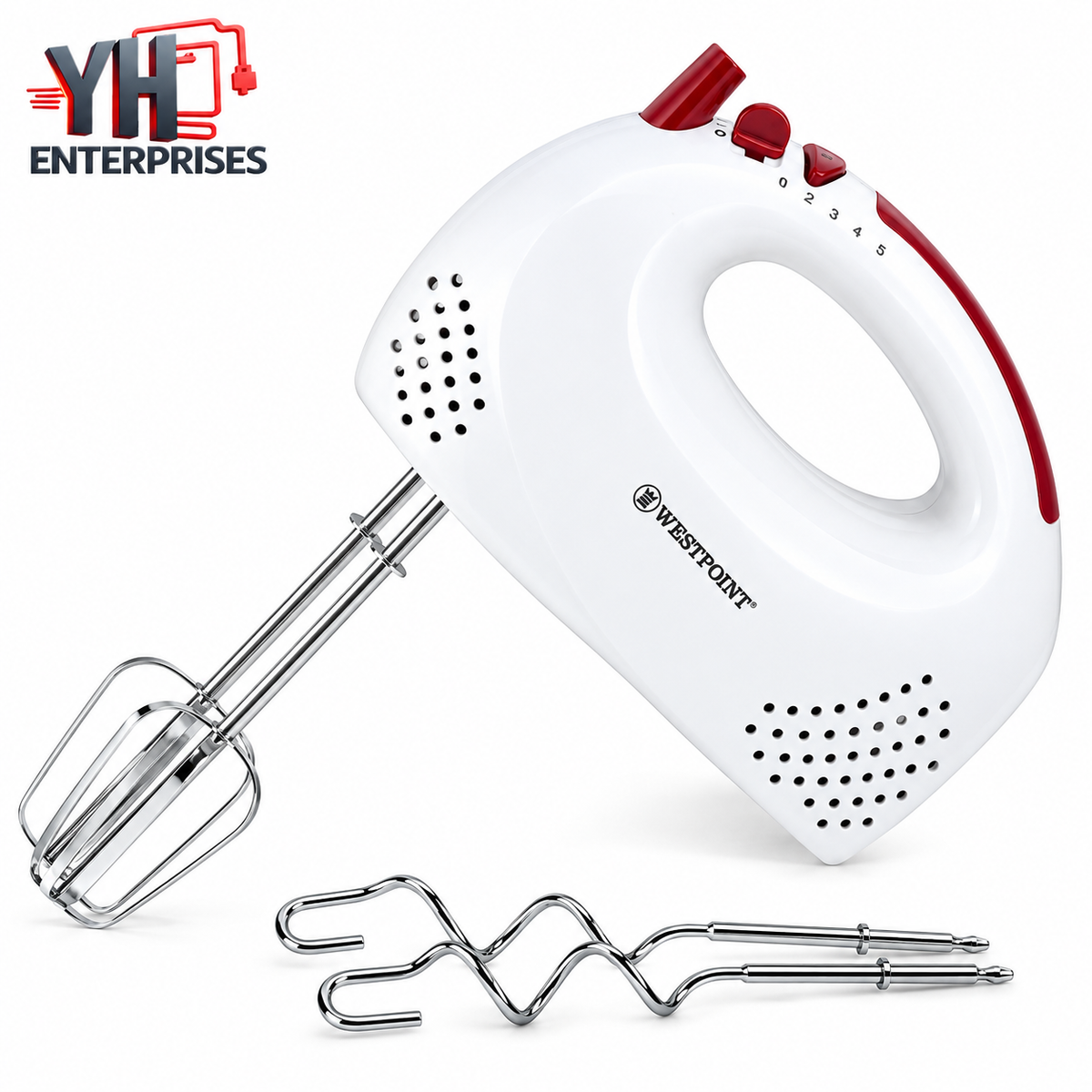 Westpoint WF-9401 Hand Mixer 200W with 3 Speeds, Chromed Beaters & Dough Hooks in Pakistan | YH Enterprises