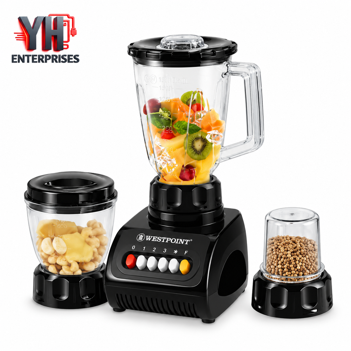 Westpoint WF-9491 Blender and Grinder 3 in 1 with Pure Copper Motor in Pakistan | YH Enterprises