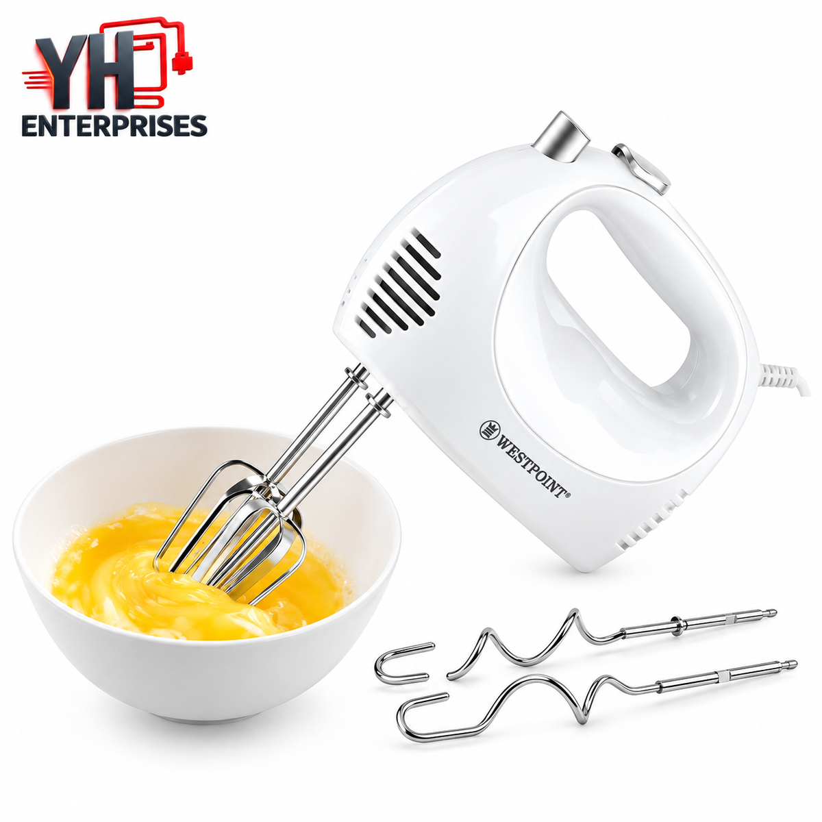 Westpoint WF-9601 Hand Mixer 200W with 5 Speeds, Turbo Function & Variable Speed Selector in Pakistan | YH Enterprises