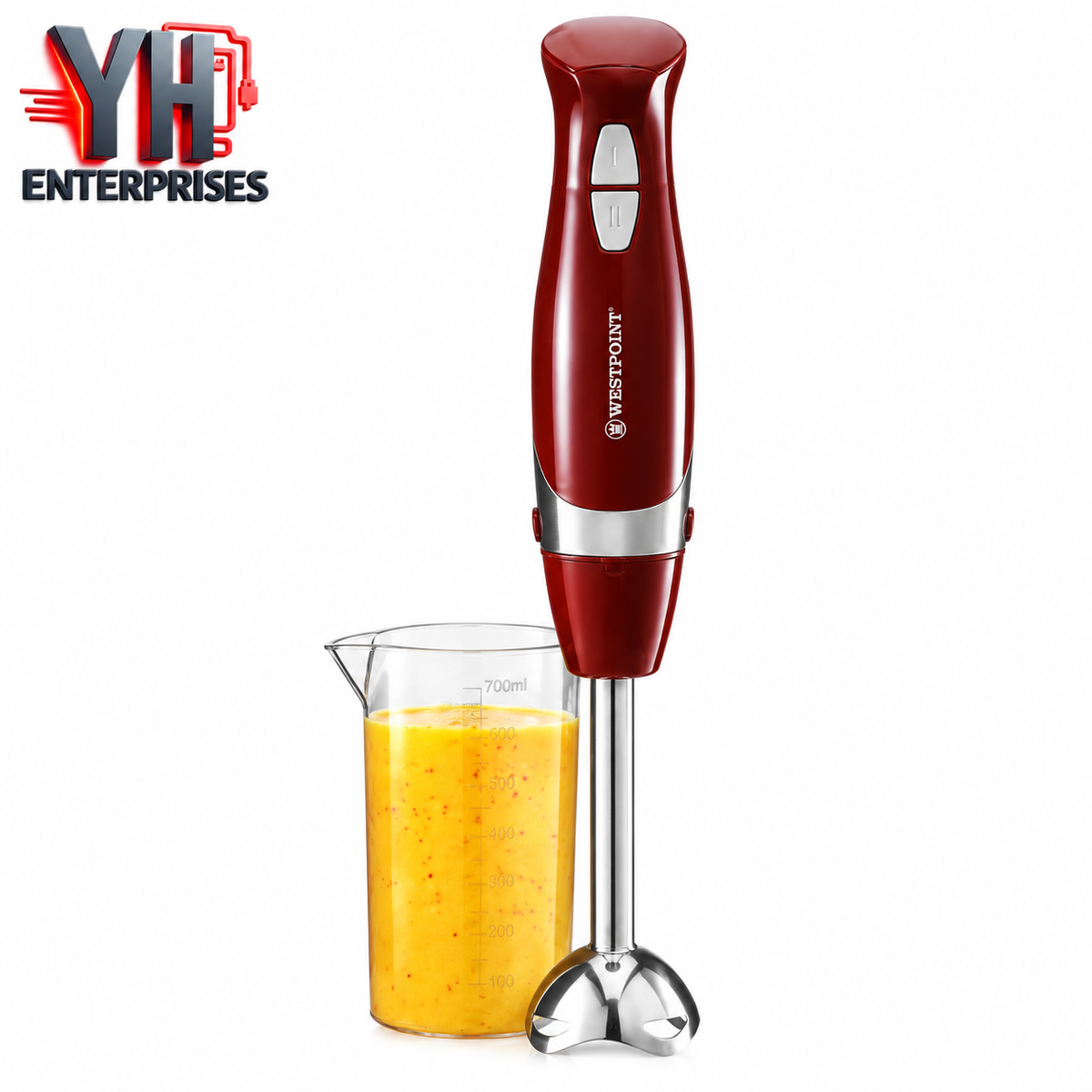 Westpoint WF-9714 Professional Hand Blender 600W with Titanium Gold Blades & 800ml Jar in Pakistan | YH Enterprises