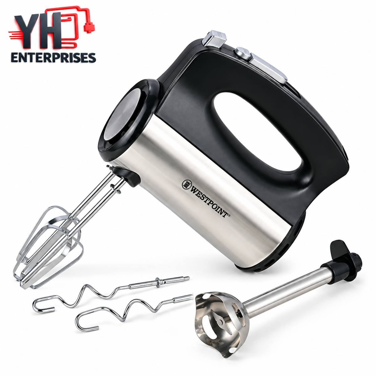 Westpoint WF-9802 Deluxe Hand Mixer Hand Blender 400W with 5 Speeds, Turbo & Blender Shaft in Pakistan | YH Enterprises