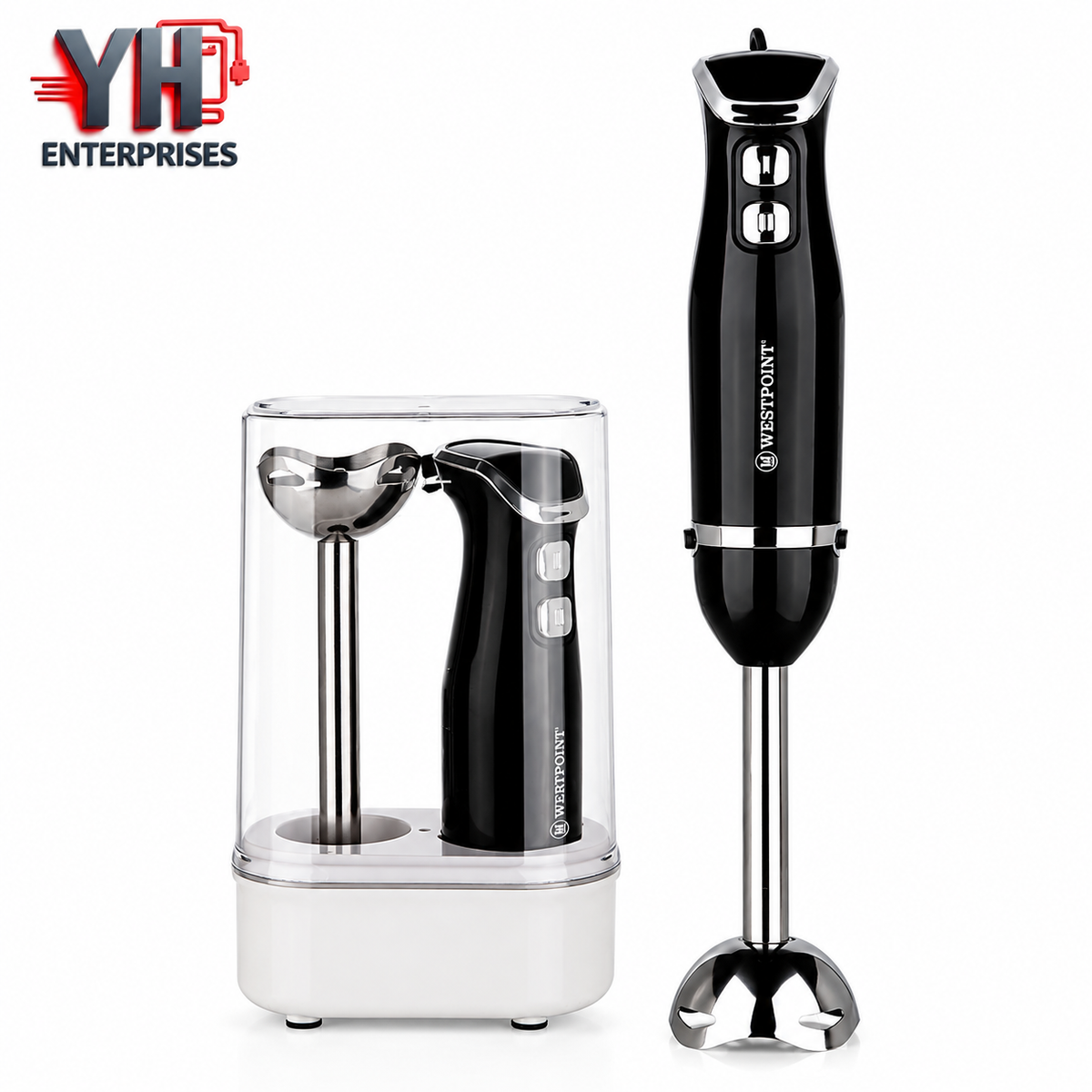Westpoint WF-9814 Deluxe Hand Blender 600W with Titanium Gold Blades & 1000ml Beaker in Pakistan | YH Enterprises