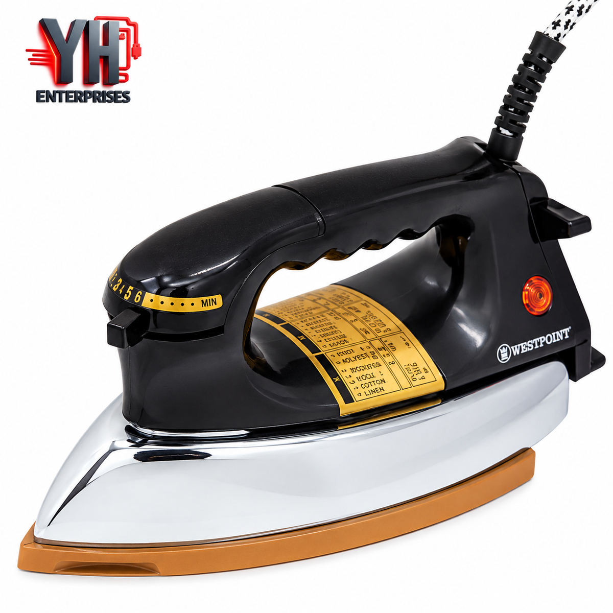 Westpoint WF-98B Deluxe Dry Iron with Non-Stick Gold Coating in Pakistan | YH Enterprises